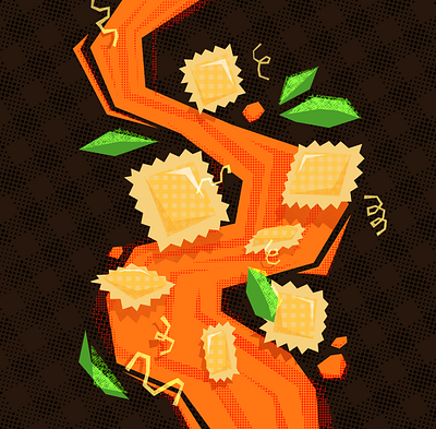 Ravioli design illustration vector