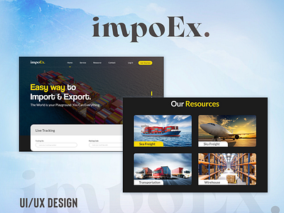 Export / Import Website Landing Page Design. app design app ui cargo website export website import website landing page ui uiux user interface web design web ui website design website ui