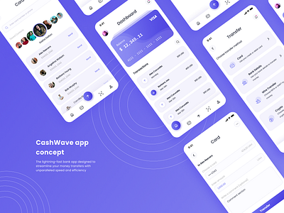 Bank app "CashWave" concept app application branding design dribbble ui
