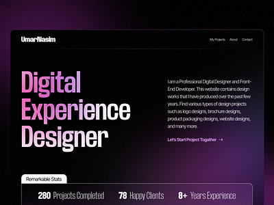 Portfolio Website digital experience designer figma minimal portfolio website resume ui design website design
