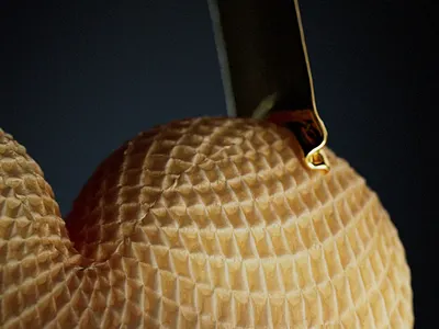 FLIPed heart 3d fluid gold heart houdini simulation waffle yumekon