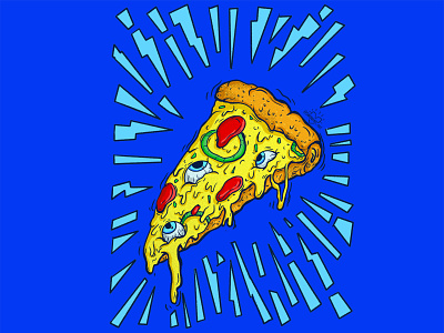 Melted Pizza illustration pizza zombie