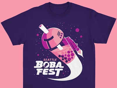 Boba Fest Tee (Front) boba boba fest boba fett boba tea bubble tea drink graphic tee jetpack robot seattle space star wars t shirt tea tee tee shirt