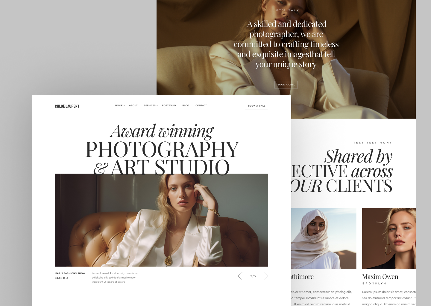 Photography agency website framer responsive website