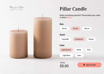 100 Day UI Challenge - Day 12, Single Product candle cart homemade product shopping singleproduct ui