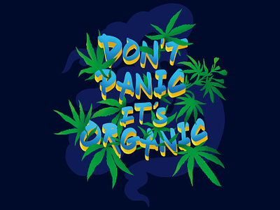 I'ts Organic cannabis illustration lettering plant weed