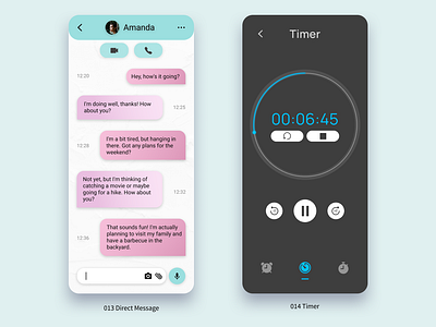 100 Day UI Challenge - Day 13 and 14 chat cooking cute dm message timer ui