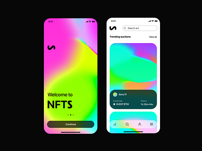 NFT-S — nft marketplace app UI/UX product design app branding design graphic design mobile nft ui ux