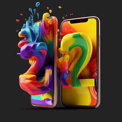2&3D GRAPHIC PHONE app branding design graphic design typography ui ux