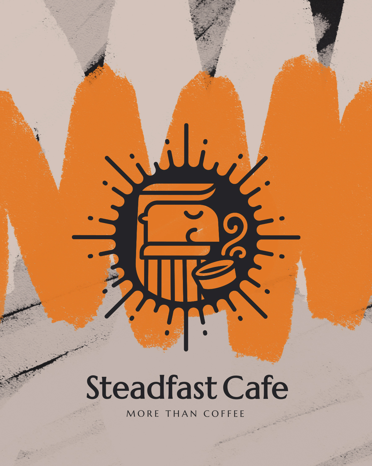 Steadfast Cafe beach cafe branding cafe cafe logo cafeteria graphic design hipster logo hipster man identity design identity for cafe logo logo design retro logo