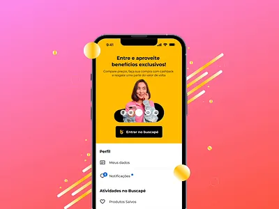Login animation app app design busca buscapé cashback design ecommerce login motion graphics my account perfil transicion ui