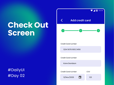 Check Out Screen - DailyUI - Day 001 #DailyUI branding check out daily ui dailyui graphic design logo mobile mobile app ui