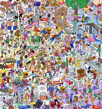 seek and find illustration for Australia cartoon childrens book detailed drawing fun illustration isometric search and find seek and find wally where is waldo where´s waldo