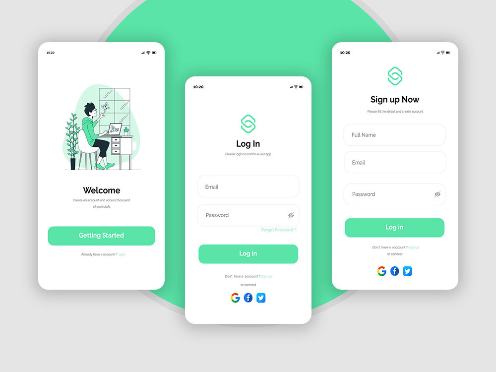 Login & Onboarding Mobile App by Creative Artistz on Dribbble