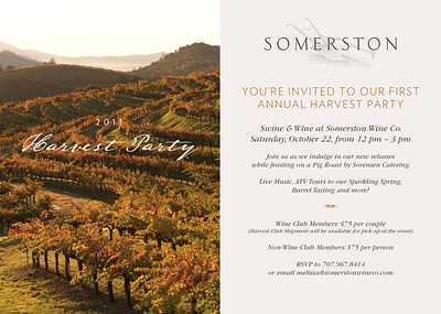 Somerston Wine Co. branding mailer postcard print