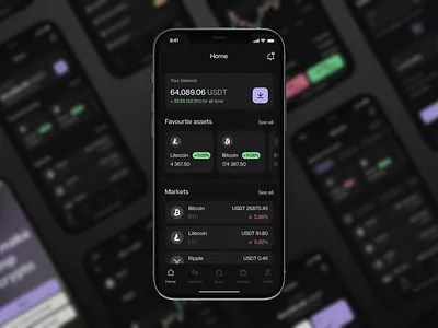 Crypto Service - Mobile App app binance creative layout crypto data design designinspiraion dribble figmadesign hello dribble minimalism mobile app product design ui ui case ui design user interface ux design visualdesign web3