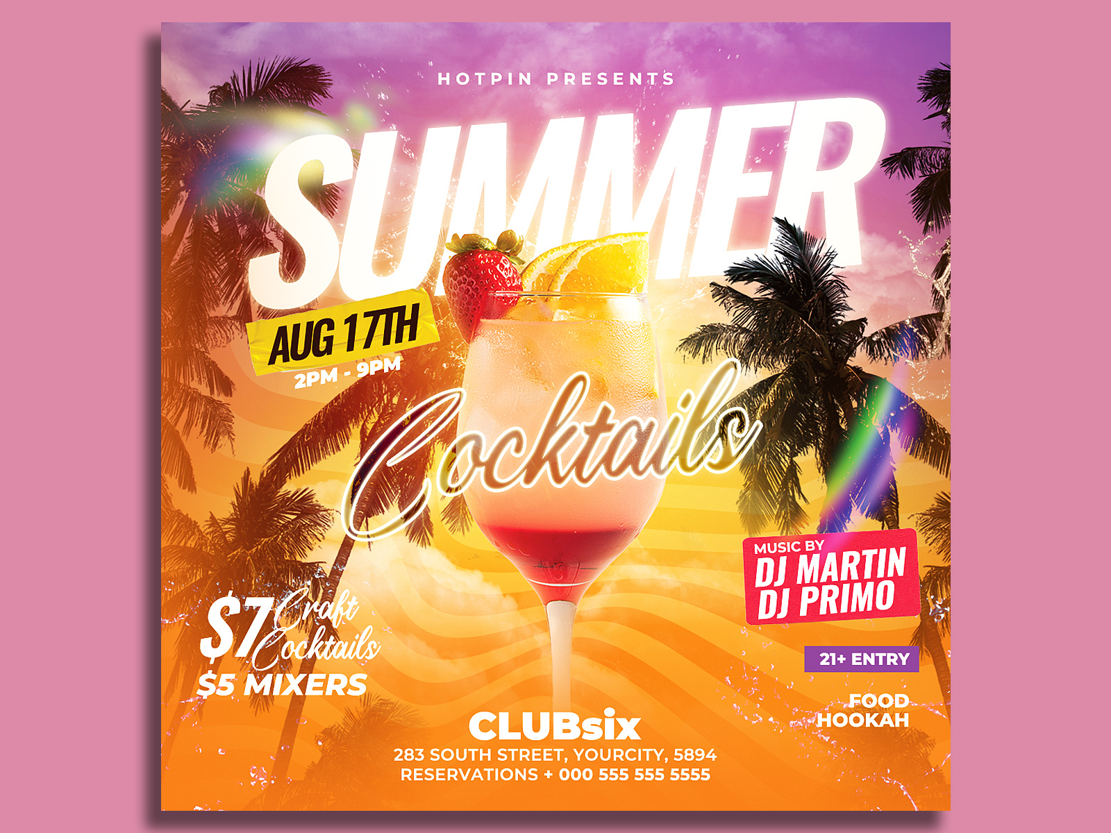 Summer Drinks Flyer Template by Hotpin on Dribbble