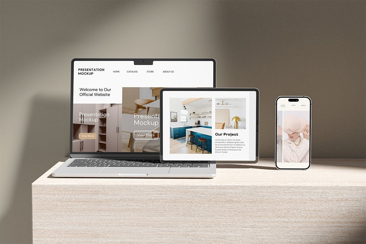 Digital Devices Mockup abstract clean device display laptop mac macbook mockup phone phone mockup presentation realistic simple smartphone theme ui ux web webpage website