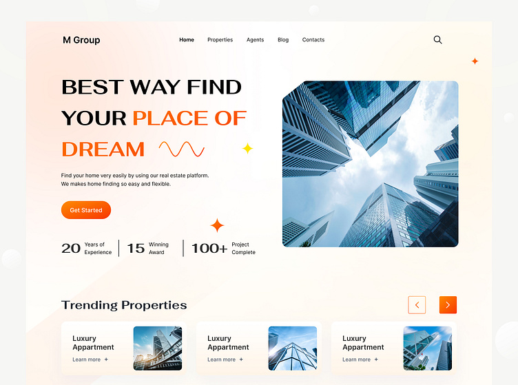 Real Estate Hero Section by Eleyas Hasan 🏅 on Dribbble