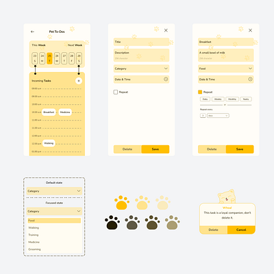 Pet's Task 🐶🐱🎯 app design ui ux