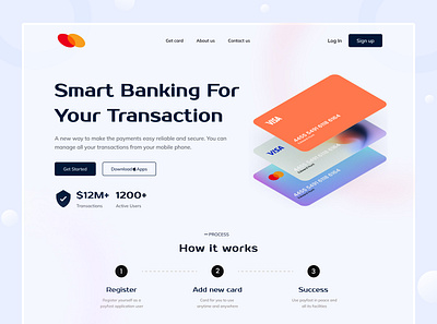 Online Bank Hero Section bank branding design figma graphic design hero section illustration landing page logo money transfer online bank ui ui ux ux ux design website