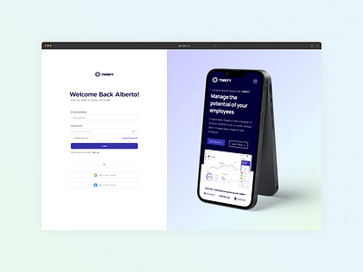 Login Page for Timefy design graphic design landingpage loginpage logo signin ui