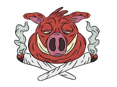 Smoking Pig 3d animation app art branding design flat graphic design icon il illustration illustrator logo minimal typography ui ux vector web website