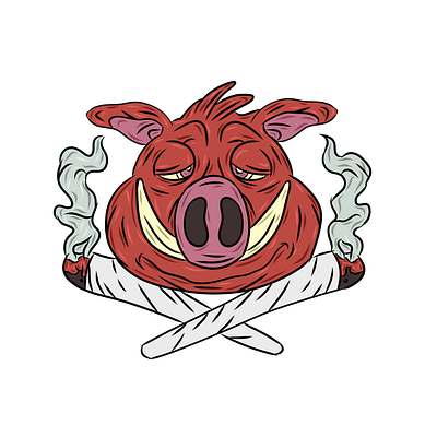 Smoking Pig 3d animation app art branding design flat graphic design icon il illustration illustrator logo minimal typography ui ux vector web website