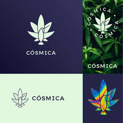 Cosmica - hummingbird cannabis bird brand branding cannabis design hummingbird illustration logo logotype mark symbol weed