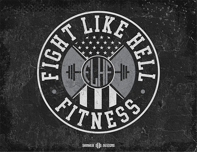 Fight Like Hell Fitness Logo athletics logo crossfit logo fitness logo sanker designs training logo weight training logo workout logo