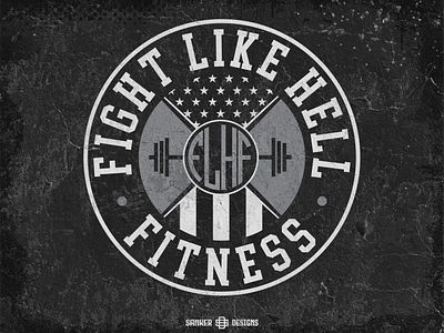 Fight Like Hell Fitness Logo athletics logo crossfit logo fitness logo sanker designs training logo weight training logo workout logo