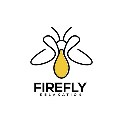 Firefly outline vector logo design animal black design firefly fly insect lamp light logo night nocturnal outline relaxation simple small vector yellow