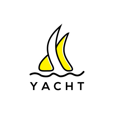 Outline yacht vector logo design boat business company cruiser design fast holiday logo outline panorama private sea ship simple transportation vacation vector wave yacht