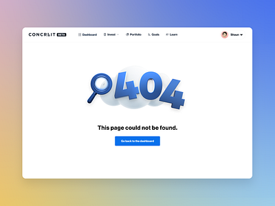 404 Page 404 design gradient product design