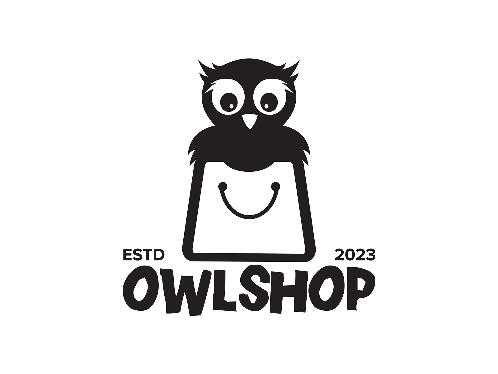 Online shop logo with owl bird icon by Enal Agustin on Dribbble