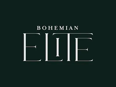 Bohemian Elite Logotype bohemian branding classic classy design elite hotel logo logotype luxury modern serif typographical typography