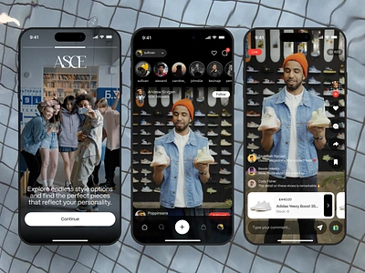 Live Shop Mobile App design ecommerce fashion interface marketplace mobile mobile app slide social social app social media tiktok ui ux
