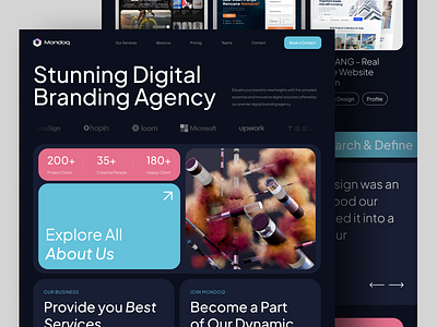 MONDOQ | Digital Agency Web Design agency agency landing page agency marketing branding clean design inspiration landing page marketing minimalist modern studio studio design typography ui ui design uiux ux web design website