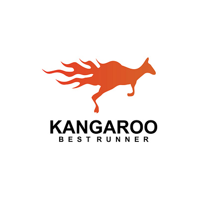 Fire kangaroo speed vector logo design animal australia design fast fire hot icon jump kangaroo logo orange race racer run runner speed symbol vector