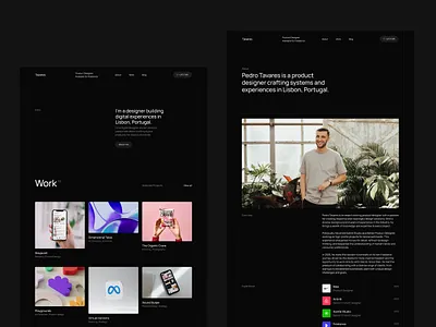 Tavares — Framer Portfolio Template clean dark design framer minimal portfolio responsive template ui ux web website