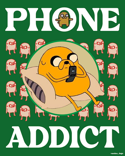 PHONE ADDICT banner creative design graphic design illustration minimal poster