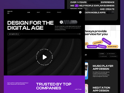 Digital Agency Landing Page Website agency creative dark design designagency graphic design illustration landing page purple typography ui uiux uiuxdesign ux website