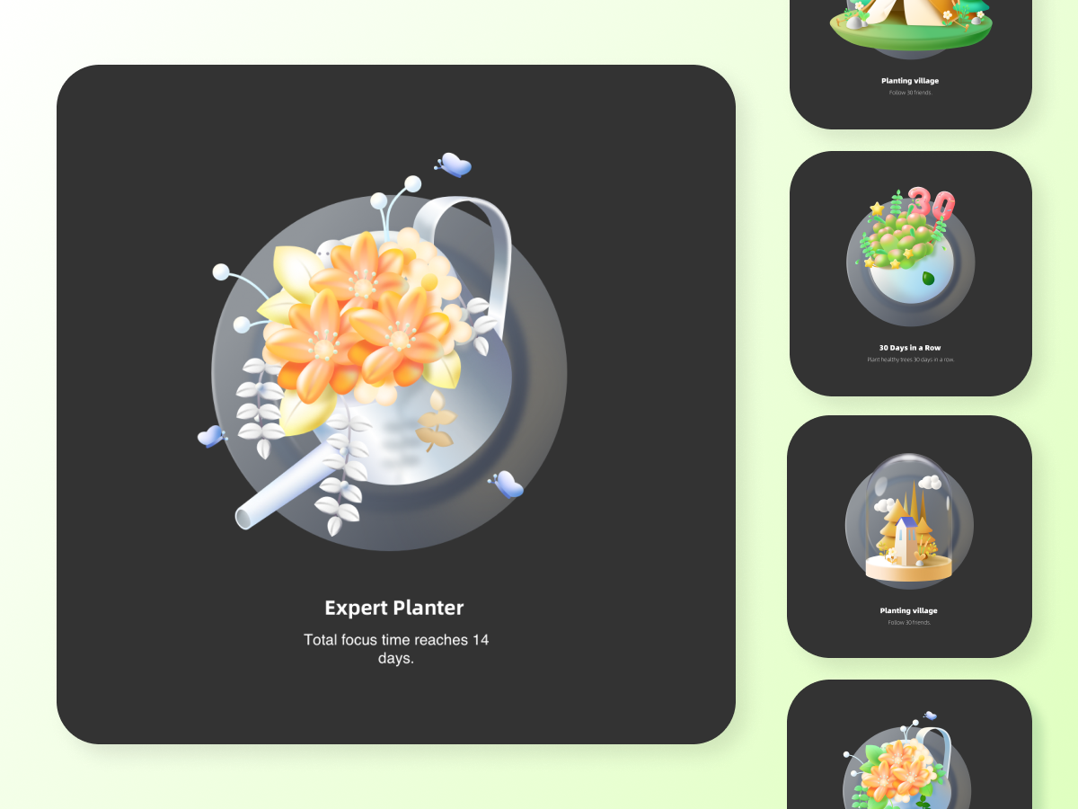 Medals design for Forest 3d 3d illusration design gamificatiion icon illustration medal prize sketch ui