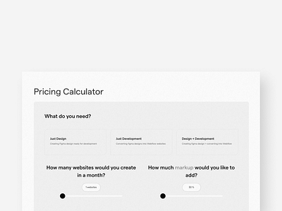 blank™ Pricing Calculator blank blankwebco design ui uiux web dev webflow website design