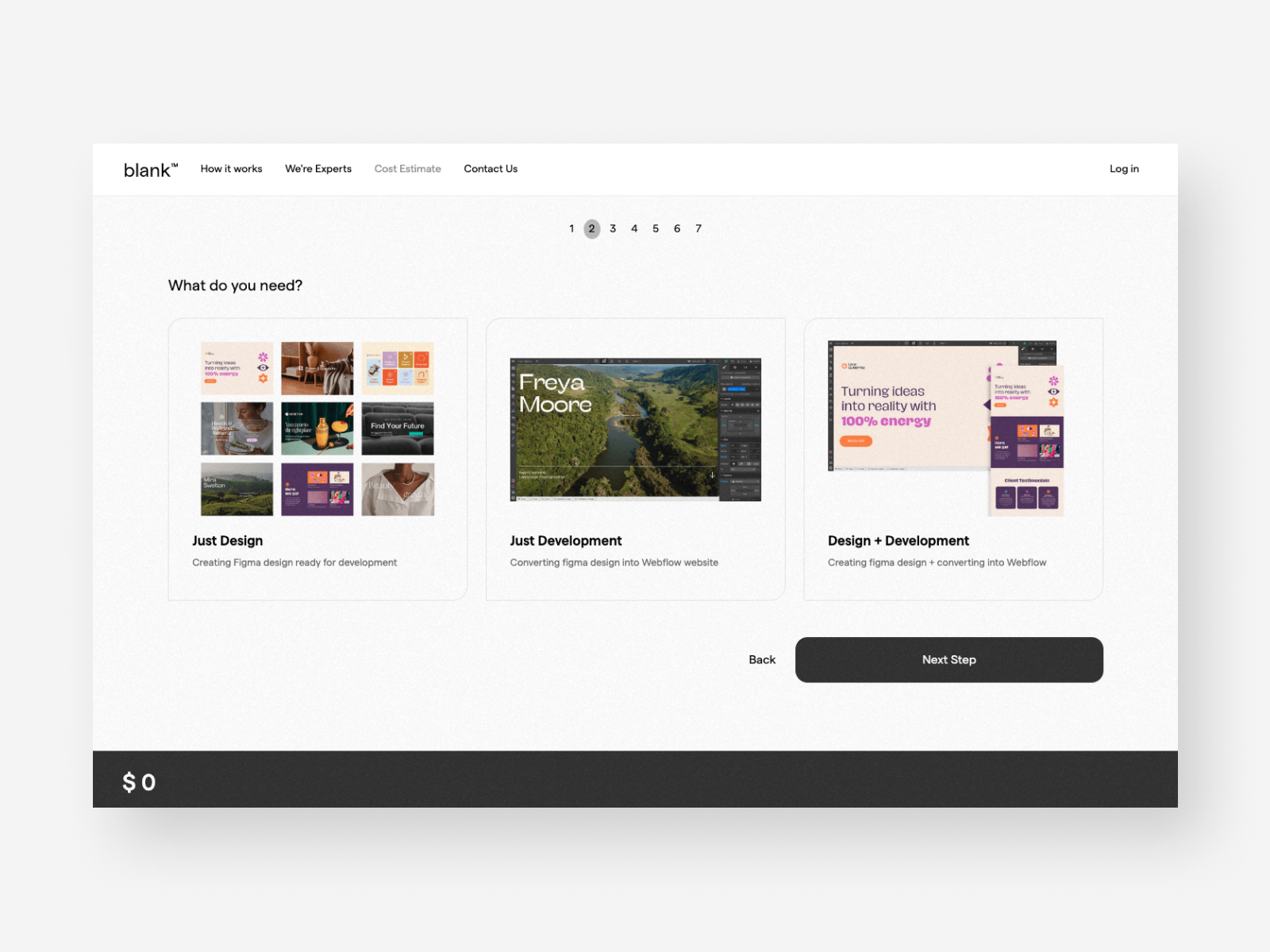 Blank cost estimate tool by blank on dribbble