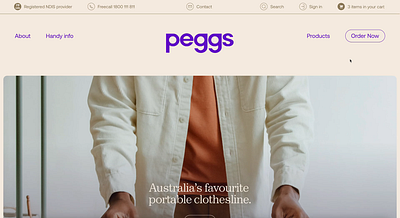 Peggs Website clothing custom design digital hanger retail ui ux website