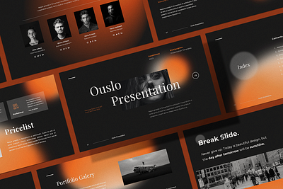 Ouslo Presentation - Powerpoint bakooh brandguidline branding freebie graphic design landing page mockup pitch deck powerpoint slide