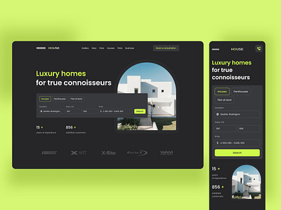 LUXURY HOME - Home Screen design home homescreen ui website