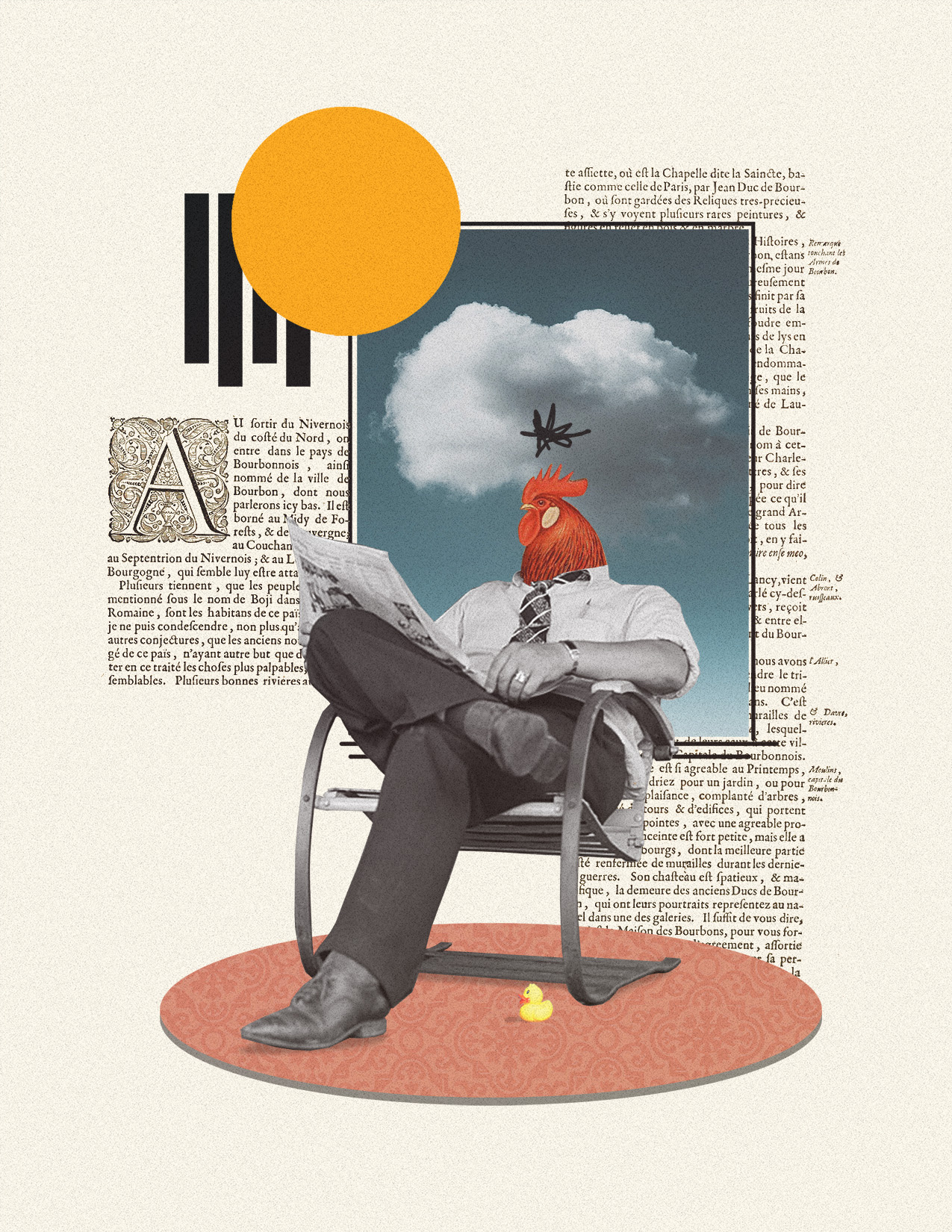 Reading the morning paper - digital Collage collage color design digital art digital collage poster texture