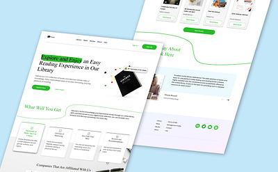 Online Library - Landing Page branding design figma landing page library mobile shop ui uiux user experience user interface ux vector
